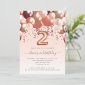 バルーンアーチバラ金ゴールドブルゴーニュ2nd誕生日パーティー 招待状 (スタンド正面)