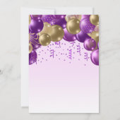 バルーンアーチパープル金ゴールドガールズ2nd誕生日パーティー 招待状 (裏面)