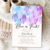 バルーンアーチピンクまたはブルーのエレガント性別の表示 招待状