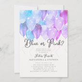 バルーンアーチピンクまたはブルーのエレガント性別の表示 招待状 (正面)