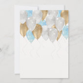 バルーンアーチピンク金ゴールドスイートシックな男の子ベビーシャワー 招待状 (裏面)