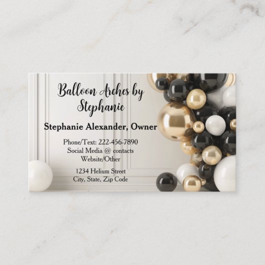 バルーンアーティストアーチデザイナーパーティープランナー 名刺 (正面)