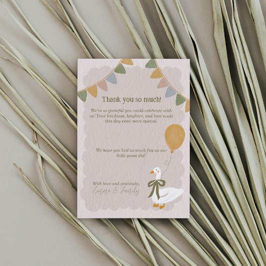 バルーンイエローギンガム誕生日 シリーゴース サンキューカード