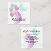 バルーンイベントパーティー装飾団体や組織 スクエア名刺 (正面/裏面)