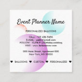 バルーンイベントパーティー装飾団体や組織 スクエア名刺 (裏面)