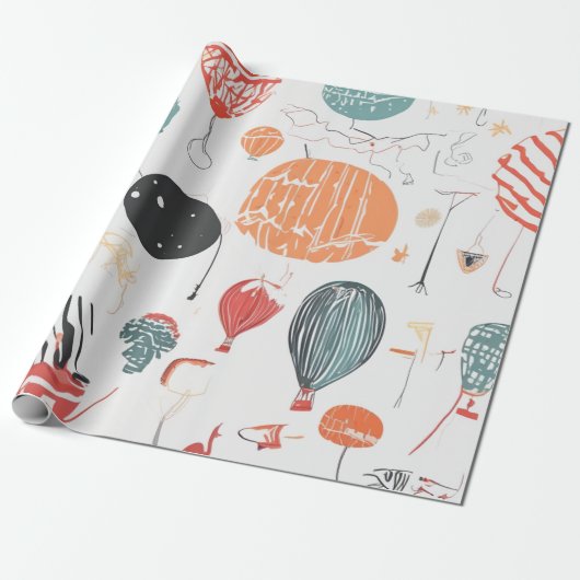 バルーンウォーターのカラーお祝い ラッピングペーパー (アンロールド)