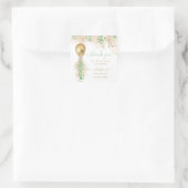 バルーンウォーターカラーフローラベビーシャワーありがとう スクエアシール (バッグ)