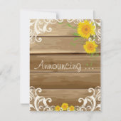 バルーンウッドのひまわりとヴィンテージラベのエンゲージメント 案内状 (正面)