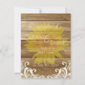 バルーンウッドのひまわりとヴィンテージラベのエンゲージメント 案内状 (裏面)