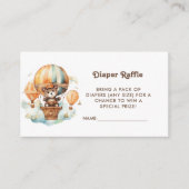 バルーンウッドランドかわいいクマおむつラッフルチケット エンクロージャーカード (正面)