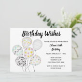 バルーンエレガント誕生日招待状 招待状 (スタンド正面)