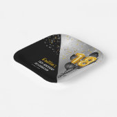 バルーンエレガント黒 |金ゴールド18th誕生日パーティー ペーパープレート (傾斜あり)