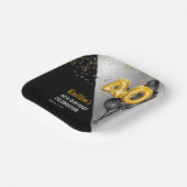 バルーンエレガント黒 |金ゴールド40歳の誕生日パーティー ペーパープレート (傾斜あり)