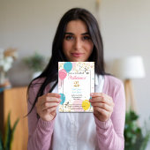 バルーンエレガント21歳の誕生日招待状 招待状