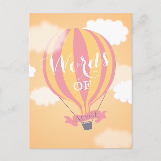 バルーンオレンジ色の言葉のアドバイスママ葉書 アドバイスカード (正面)