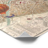 バルーンオーバーパリヴィンテージフランスの地図 ポスター (角)