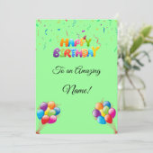 バルーンカスタムと紙吹雪付き誕生日カード シーズンカード (スタンド正面)