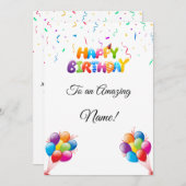 バルーンカスタムと紙吹雪付き誕生日カード シーズンカード (正面/裏面)