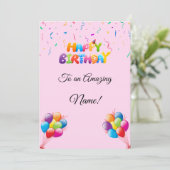 バルーンカスタムと紙吹雪付き誕生日カード シーズンカード (スタンド正面)