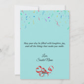 バルーンカスタムと紙吹雪付き誕生日カード シーズンカード (裏面)