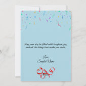 バルーンカスタムと紙吹雪付き誕生日カード シーズンカード (裏面)