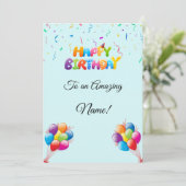 バルーンカスタムと紙吹雪付き誕生日カード シーズンカード (スタンド正面)