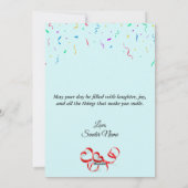 バルーンカスタムと紙吹雪付き誕生日カード シーズンカード (裏面)