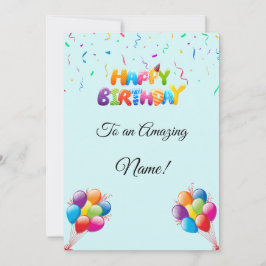 バルーンカスタムと紙吹雪付き誕生日カード シーズンカード