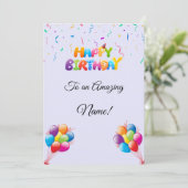 バルーンカスタムと紙吹雪付き誕生日カード シーズンカード (スタンド正面)