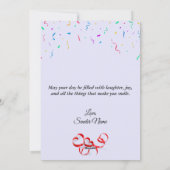 バルーンカスタムと紙吹雪付き誕生日カード シーズンカード (裏面)