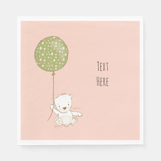 バルーンカスタム付きシャワーナプキンベア スタンダードランチョンナプキン (正面)