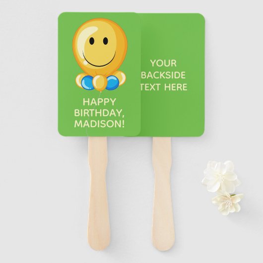 バルーンカスタム文字とカラーハンドファン ハンドファン (正面&裏面)