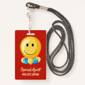 バルーンカスタム文字とカラーパーティーバッジ バッジ (裏面ランヤード)