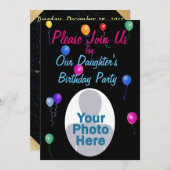 バルーンカスタム誕生日招待状 招待状 (正面/裏面)