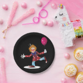 バルーンカラフルおもしろい回路とのハッピーピエロ ペーパープレート (パーティー)