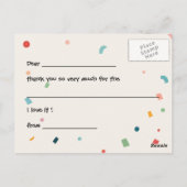 バルーンカラフルと紙吹雪誕生日ありがとう ポストカード (裏面)