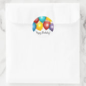 バルーンカラフルと紙吹雪誕生日パーティーのお気に入り ラウンドシール (バッグ)