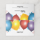 バルーンカラフルと紙吹雪誕生日パーティーテーブル プレイスカード (外部開封)