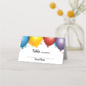バルーンカラフルと紙吹雪誕生日パーティーテーブル プレイスカード (裏面)
