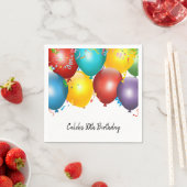 バルーンカラフルと紙吹雪誕生日パーティー スタンダードカクテルナプキン (インサイチュ)