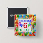 バルーンカラフルのカスタマイズ可能年齢 缶バッジ (正面&裏面)