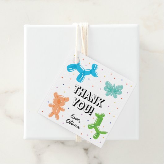 バルーンカラフルアニマルバースデーパーティーありがとう フェイバータグ (インサイチュ)