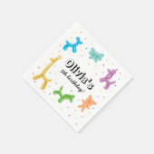 バルーンカラフルアニマルバースデーパーティー スタンダードカクテルナプキン (角)