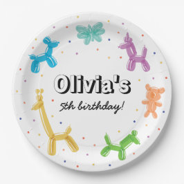 バルーンカラフルアニマルバースデーパーティー ペーパープレート