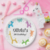 バルーンカラフルアニマルバースデーパーティー ペーパープレート (パーティー)