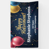 バルーンカラフルカスタム退職パーティーバナー 横断幕 (縦)