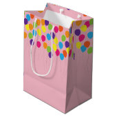 バルーンカラフルガールズ誕生日 ミディアムペーパーバッグ (裏面アングル)