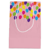バルーンカラフルガールズ誕生日 ミディアムペーパーバッグ (裏面)