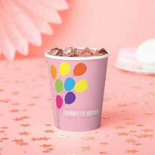 バルーンカラフルガールズ1st誕生日パーティー紙C 紙コップ