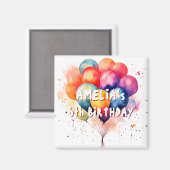 バルーンカラフルキッズハッピーバースデーパーティー マグネット (正面/裏面)